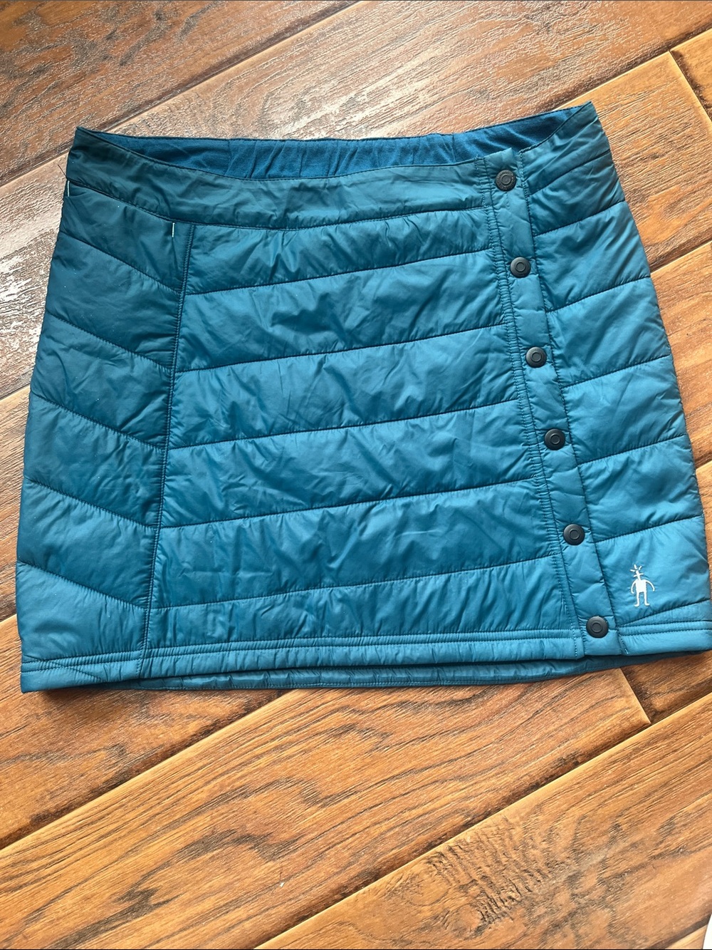 Smartwool Teal Quilted Snap-Front Mini Skirt